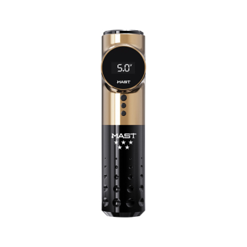 Dragonhawk Mast Archer 5 Star Series Pro Wireless Pen Tattoo Machine - Black & Gold - 3.5 mm Stroke