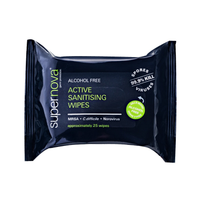 Supernova Active Sanitising Wipes - 19cm x 18.5cm